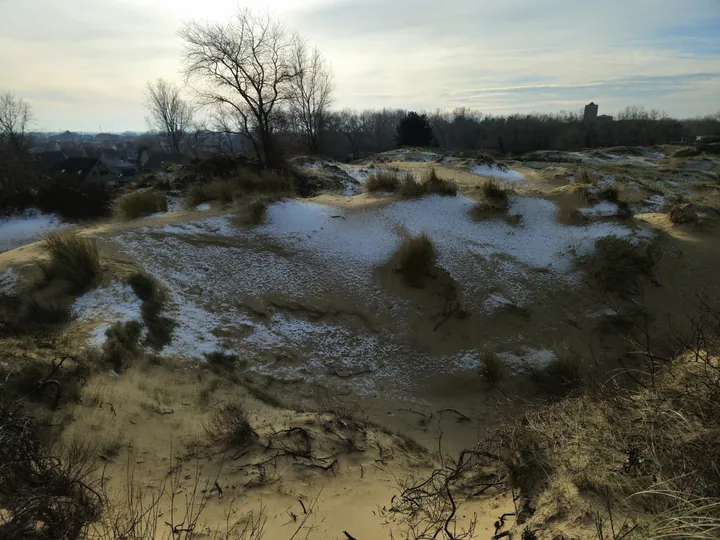 Oostnieuwkerke duinen wandeling in de koude (België)